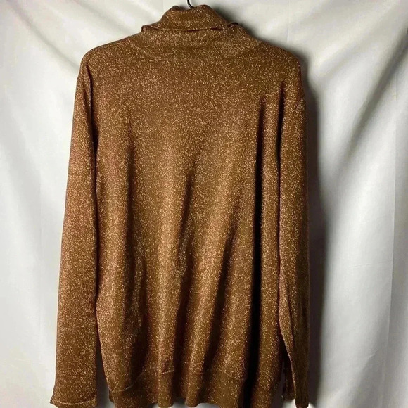 LANE BRYANT WO SIZE 26/28 BRONZE METALLIC HOLIDAY FORMALTOP TURTLENECK KEYHOLE - Picture 10 of 14